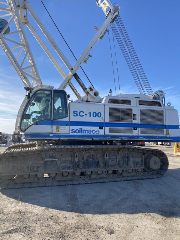 Grúa Soilmec SC100 con equipo de pilotaje giratorio RT40