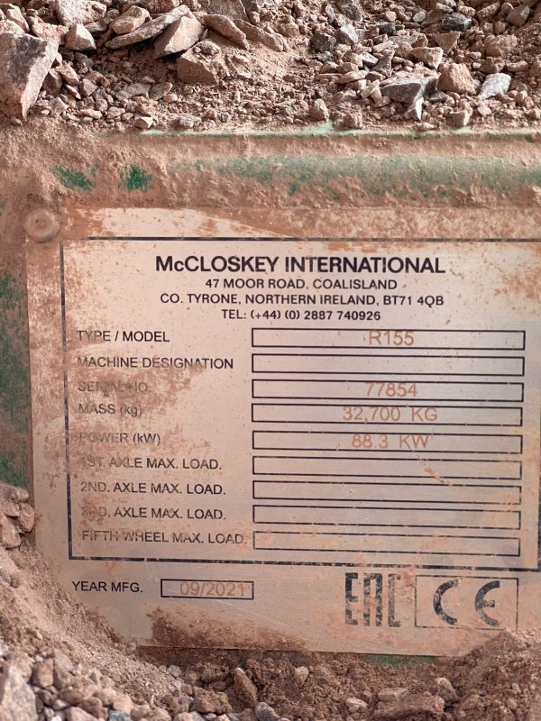 McCloskey R155 Screen