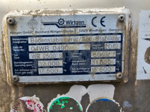 Wirtgen WR 2500 S Penstabil Tanah