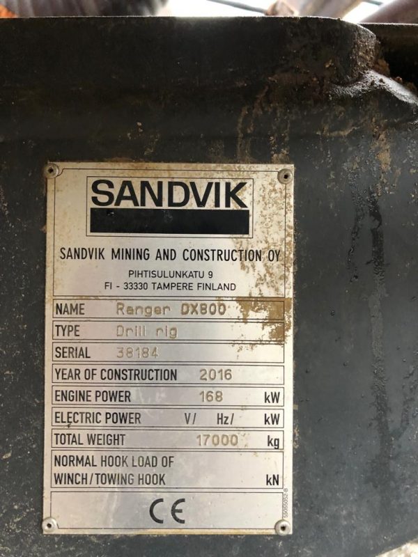 Sandvik DX800 เครื่องเจาะหิน