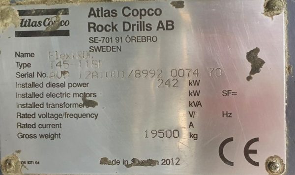Atlas Copco FlexiROC T45-11SF Rock Drill