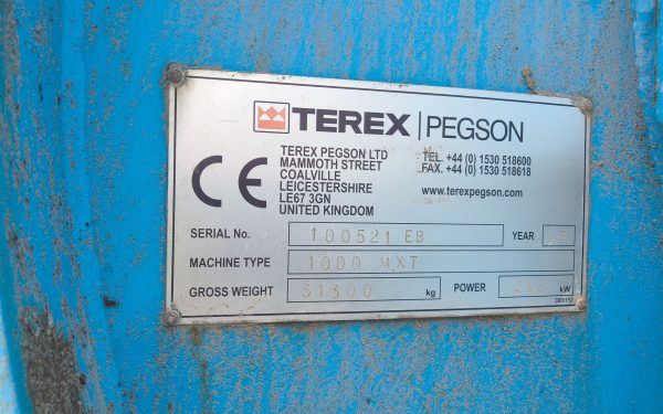 Terex Pegson 1000 Maxtrak Cone Crusher